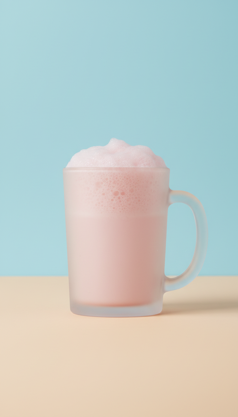 Frosted Glass Mug in Rose Foam