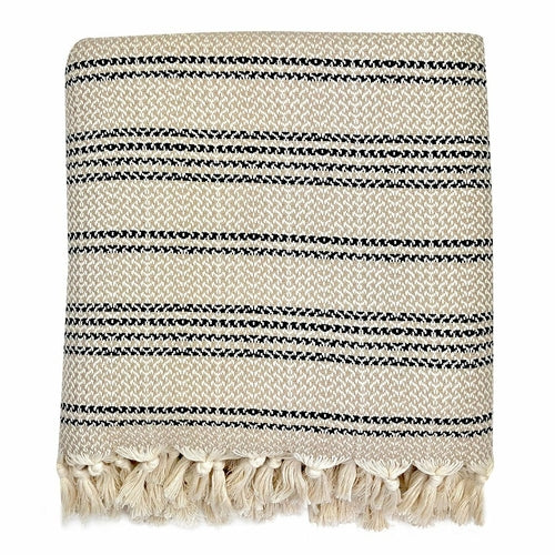 Striped Turkish Cotton Throw Blanket