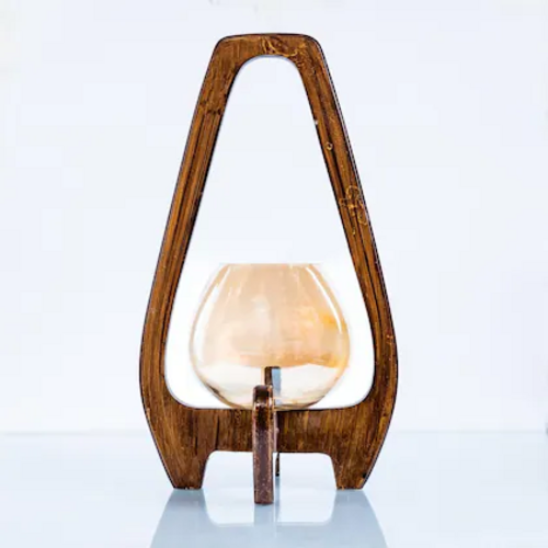 Crear Novelty Rustic Charm Wood Oval Lantern