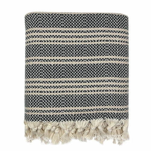 Striped Turkish Cotton Throw Blanket