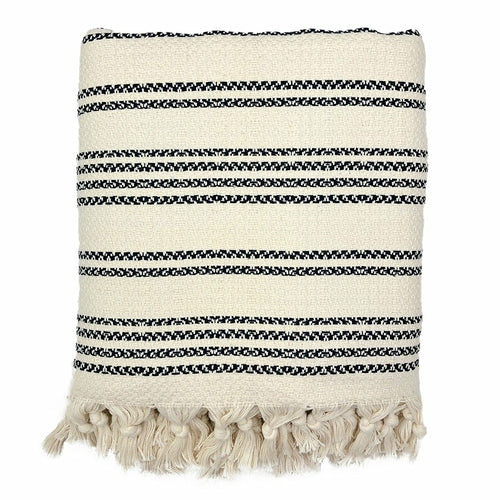 Striped Turkish Cotton Throw Blanket